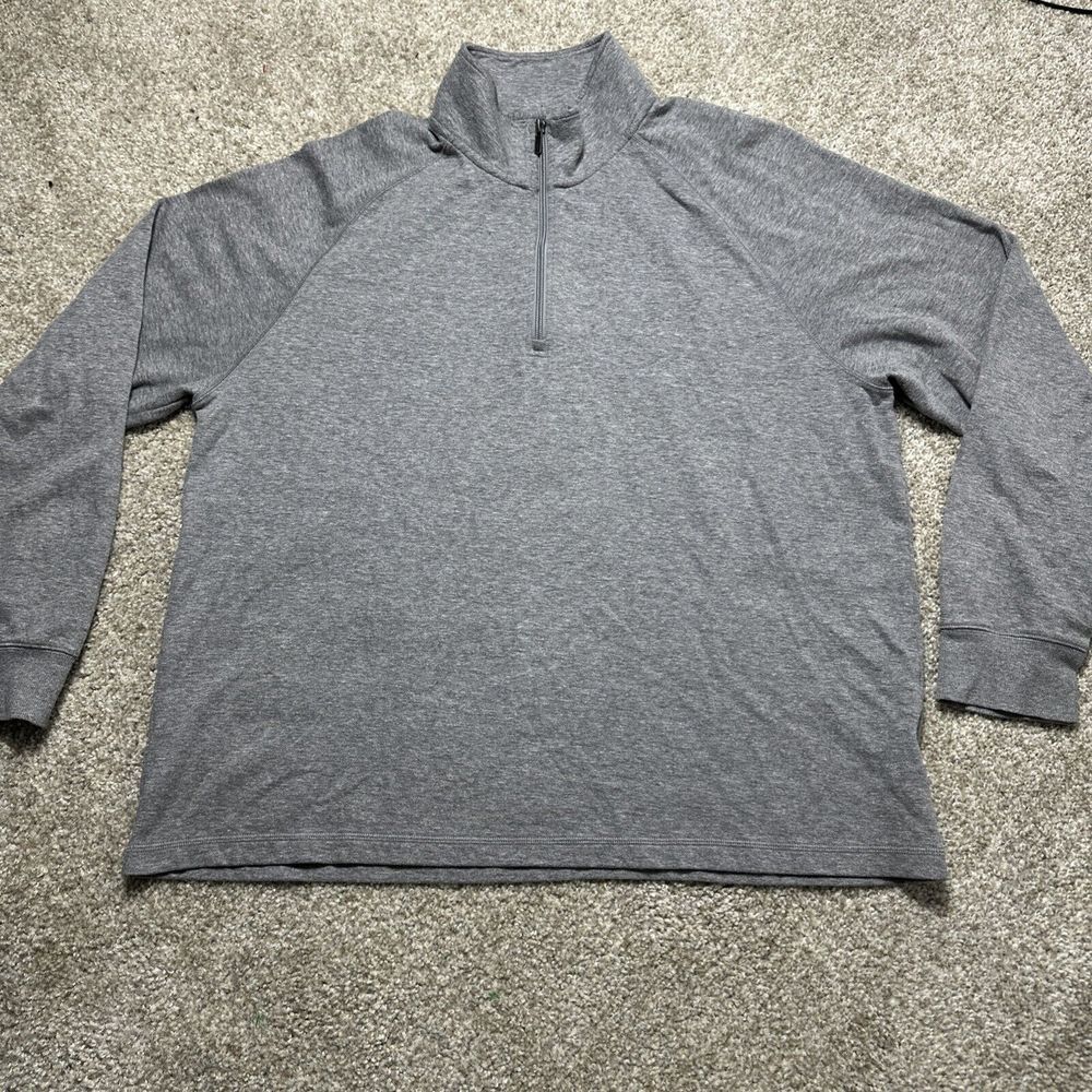 LL Bean Mens‎ XL 1/4 Zip Gray Sweater Pullover Slightly Fitted 507471